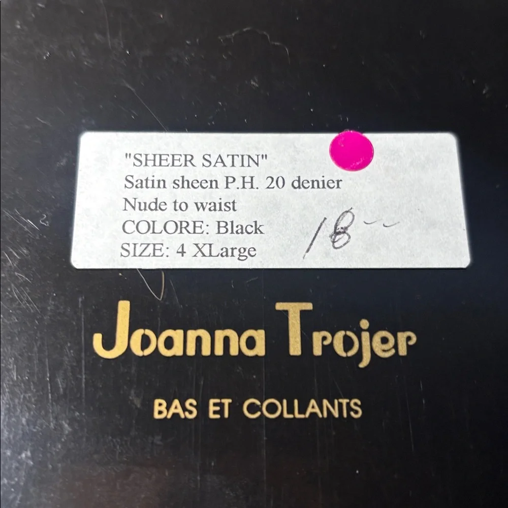 NIB Joanna Trojer Italian made nylons sheer black 4x women’s tights high quality